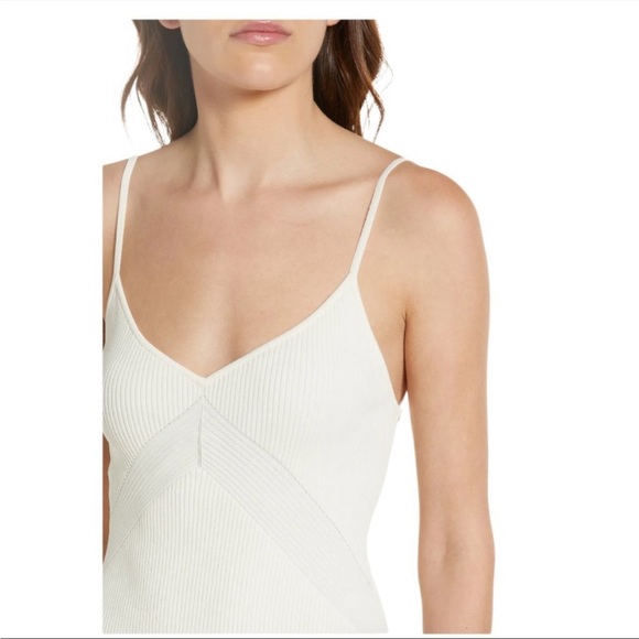 NEW RAG & BONE Asher Ribbed Midi Dress in Ivory size large - Picture 3 of 11